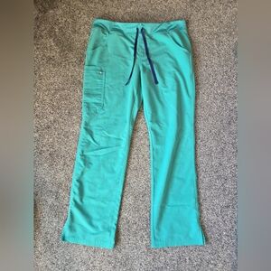 Figs Teal Women's Pants with Blue Drawstring
